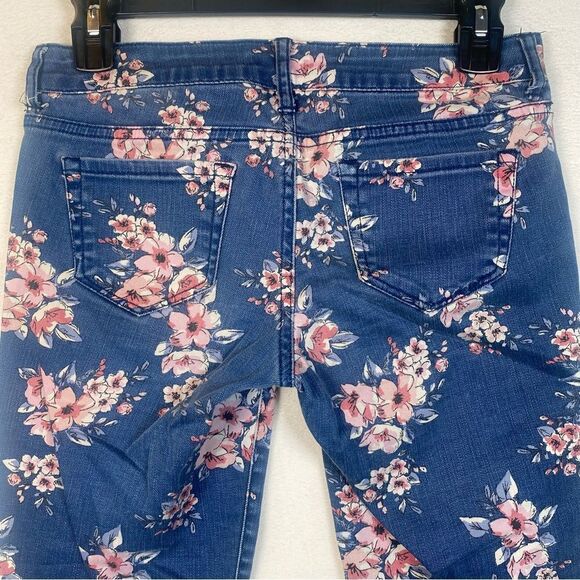 Aeropostale Blue Floral Ashley Ultra Skinny Jeans Size 0 - Picture 8 of 11